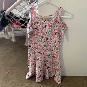 XL(14) flowers colorful cute comfy off the shoulde